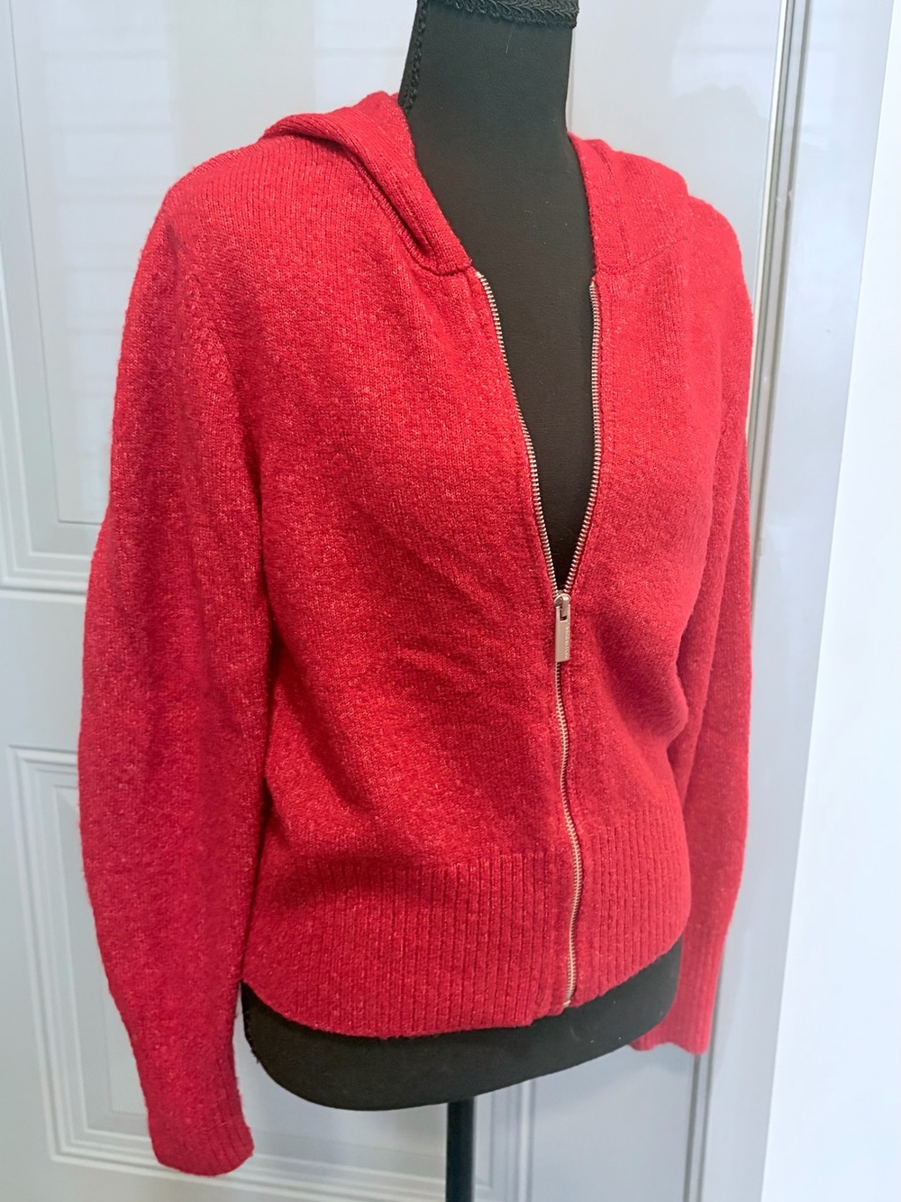 Calvin Klein Jeans Hooded Dark Pink Zip-Up Cardigan